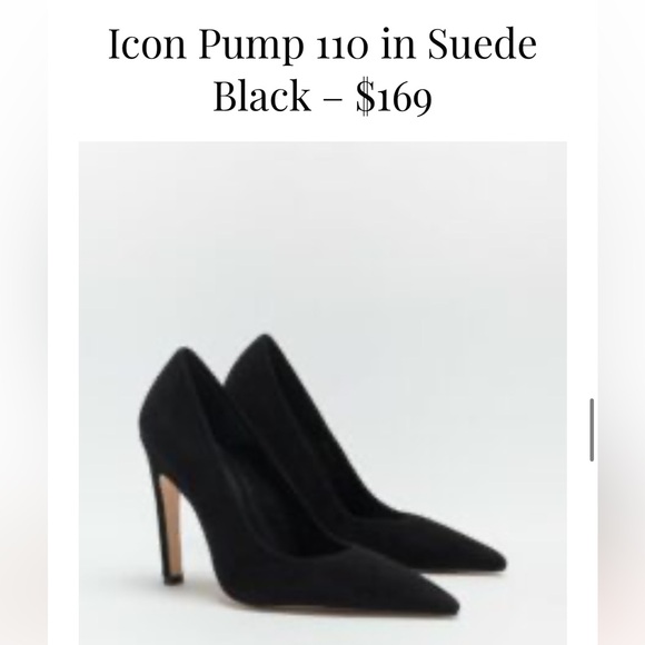 GOOD AMERICAN icon Pointed Toe Black Heels Suede High Heel Shoe 7.5 NEW $170 - Picture 5 of 5